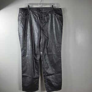 Chico's Platinum‎ Metallic Silver Pants 3 XL Women's